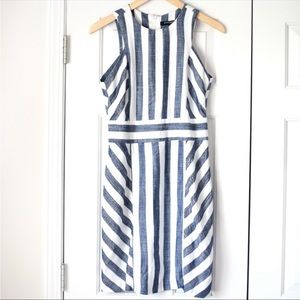 Denim and white stripe dress
